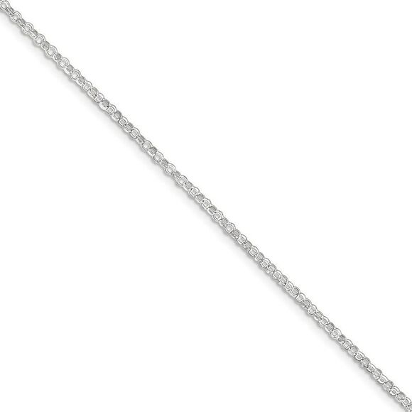 Sterling Silver 2mm Rolo Chain Anklet, 9 Inch - Picture 1 of 4